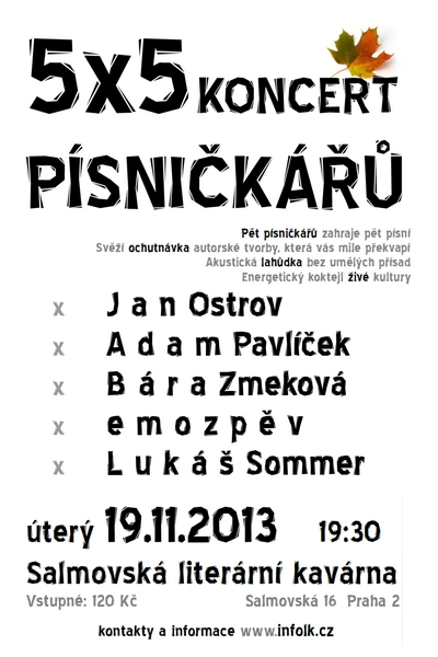 5x5 | Koncert písničkářů 5x5 | Koncert písničkářů
